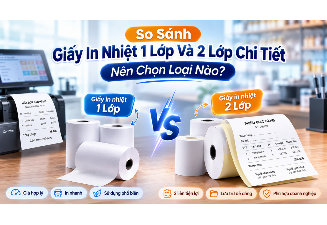 So Sánh Giấy In Nhiệt 1 Lớp Và 2 Lớp Chi Tiết: Nên Chọn Loại Nào?
