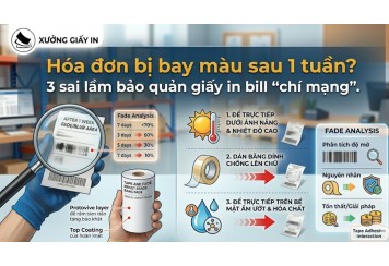Hóa đơn bị bay màu sau 1 tuần? 3 sai lầm bảo quản giấy in bill "chí mạng"