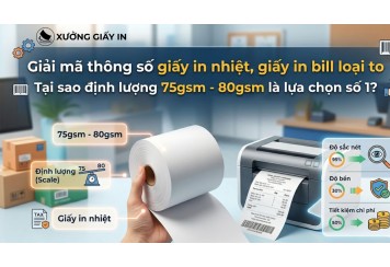 Giải mã thông số giấy in nhiệt, giấy in bill loại to - Tại sao định lượng 75gsm - 80gsm là lựa chọn số 1?