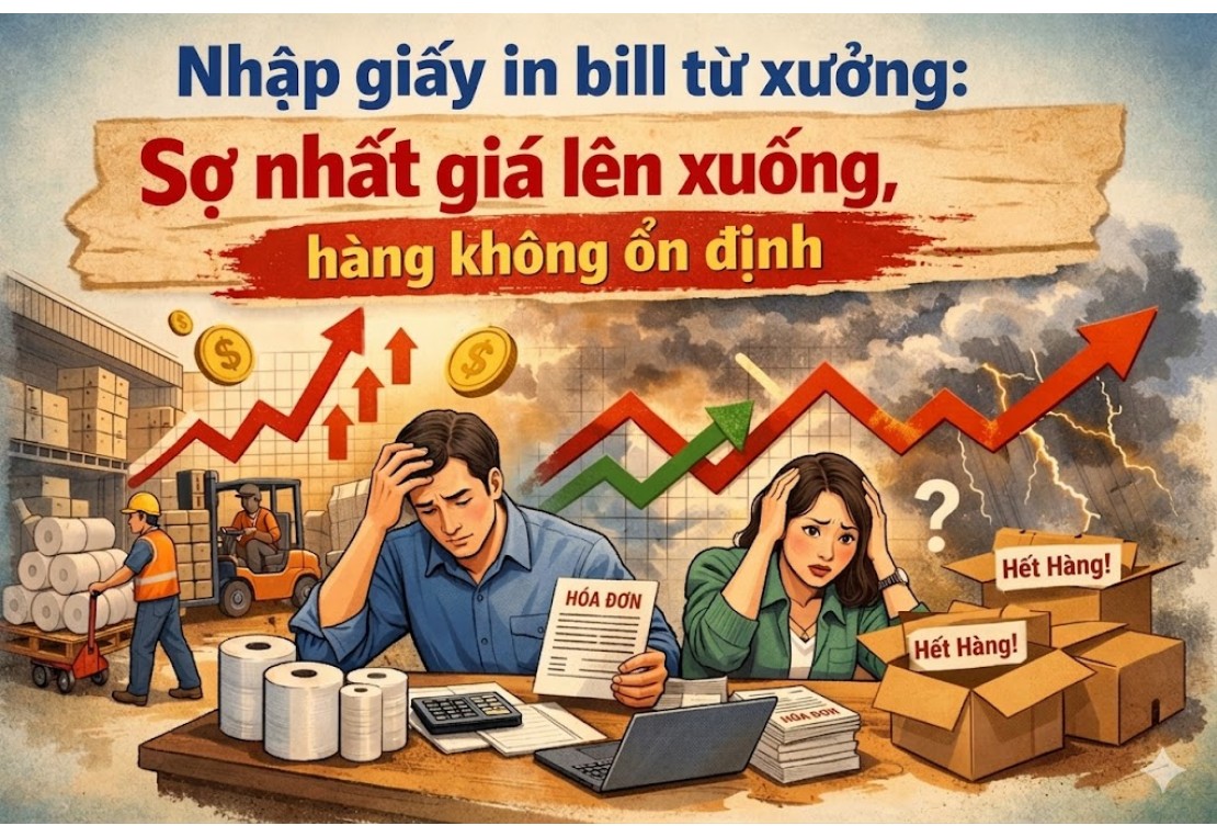 Nhập giấy in bill từ xưởng: Sợ nhất giá lên xuống, hàng không ổn định