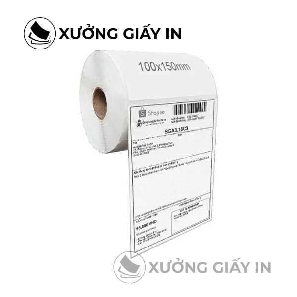 Giấy in nhiệt A6 (100x150mm) – Cuộn 54m, 350 Tem In Đơn Hàng TMĐT