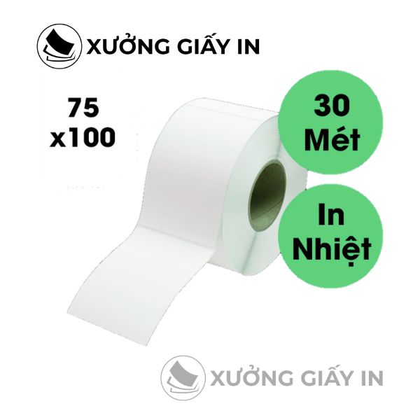 Giấy in nhiệt A7 (75x100mm) – Cuộn 30m, 290 Tem In Đơn Hàng TMĐT