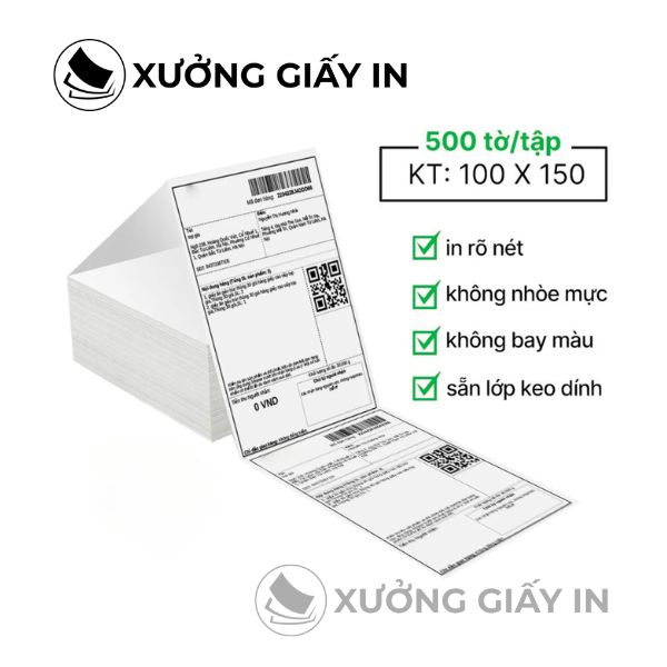 Decal nhiệt A6 dạng tệp 100x150mm – Tệp 500 Tem In Đơn Hàng TMĐT