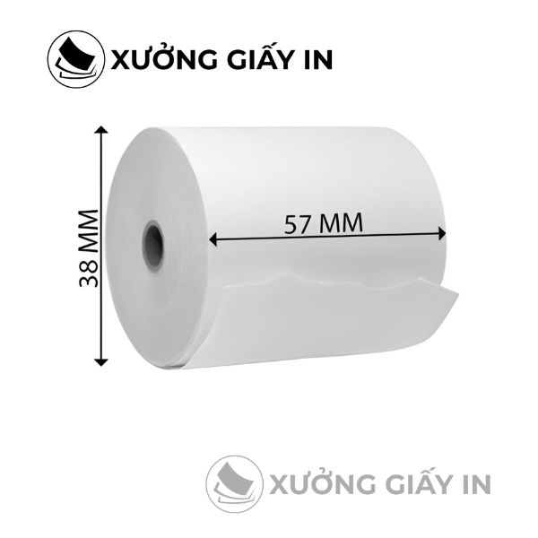 Giấy in bill taxi K57 nhiệt - Giấy in hóa đơn taxi, máy tính tiền Grab, Be