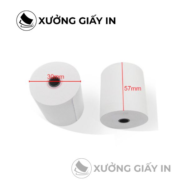 Giấy in bill taxi K57 nhiệt - Giấy in hóa đơn taxi, máy tính tiền Grab, Be