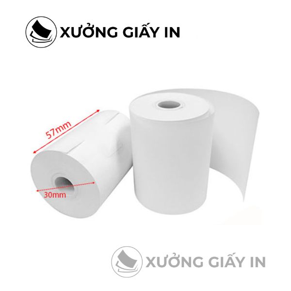 Giấy in bill taxi K57 nhiệt - Giấy in hóa đơn taxi, máy tính tiền Grab, Be
