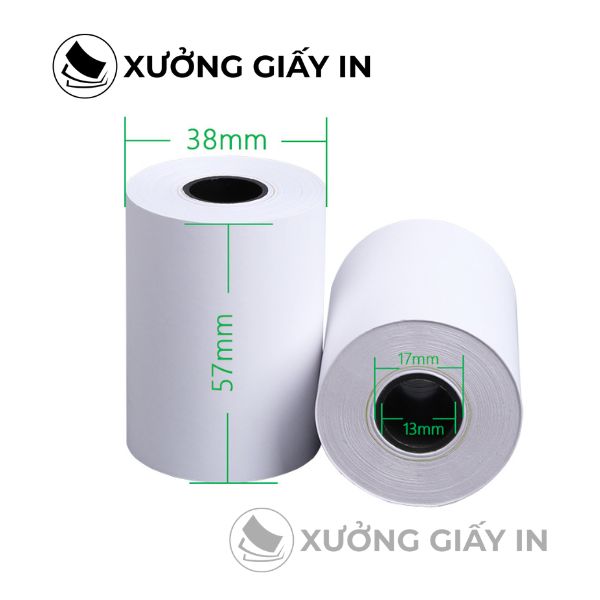 Giấy in bill K57x38 cuộn 12m - In cảm nhiệt 75gsm