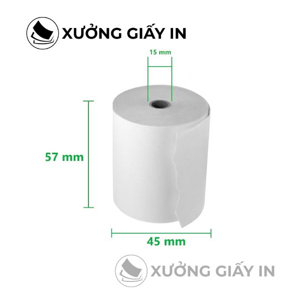 Giấy in bill K57x45 cuộn 14m – In nhiệt 100 cuộn/thùng
