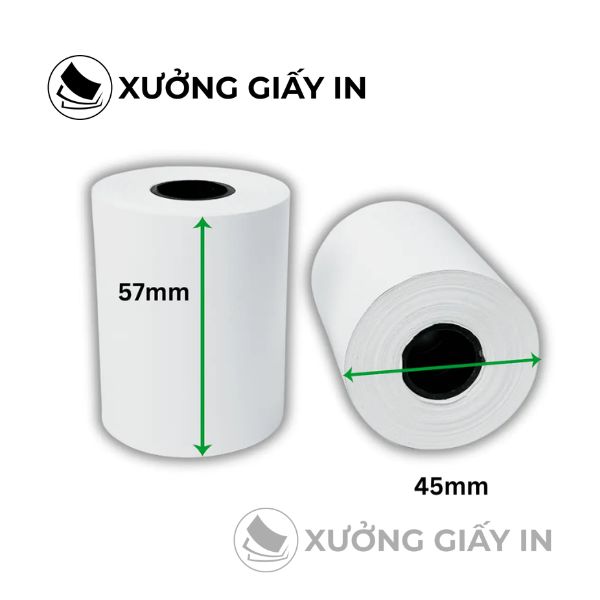 Giấy in bill K57x45 cuộn 14m – In nhiệt 100 cuộn/thùng
