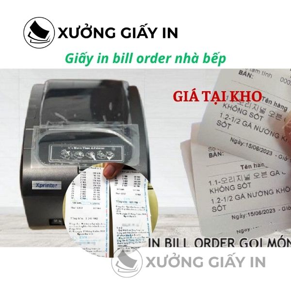 Giấy in bill order nhà bếp K80 nhiệt - Giấy in lệnh bếp, báo món nhà hàng, quán café