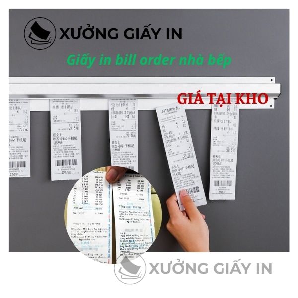 Giấy in bill order nhà bếp K80 nhiệt - Giấy in lệnh bếp, báo món nhà hàng, quán café