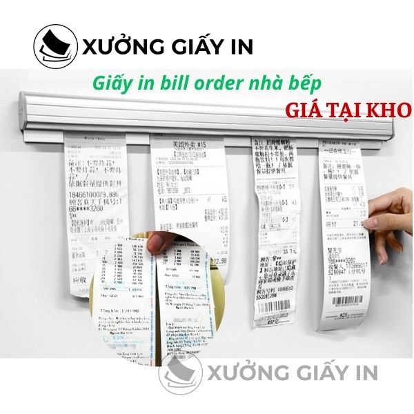 Giấy in bill order nhà bếp K80 nhiệt - Giấy in lệnh bếp, báo món nhà hàng, quán café