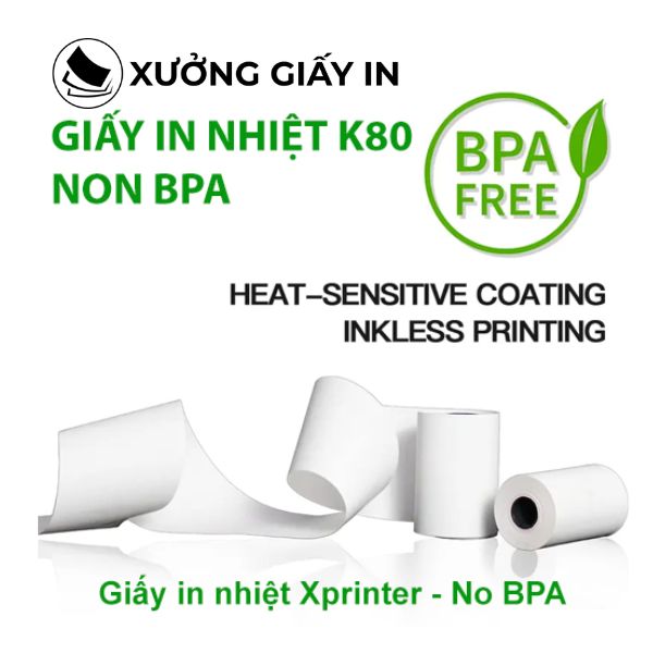 Giấy in bill cho máy in nhiệt Xprinter (K57/ K80) - In hóa đơn Xprinter