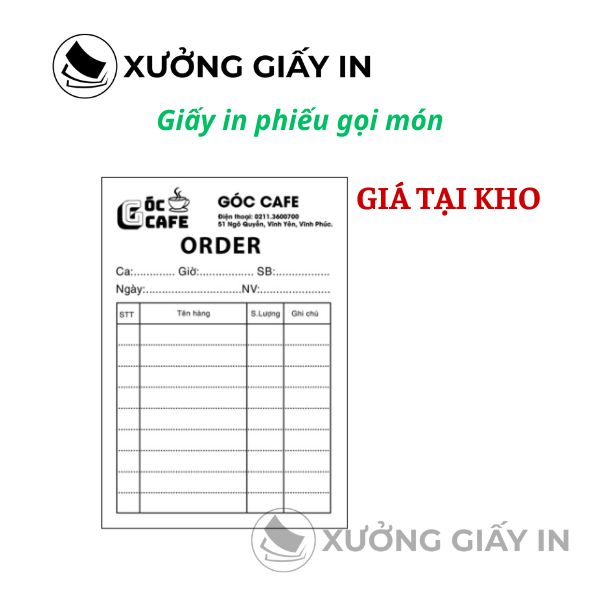 Giấy in phiếu gọi món K80, K57 nhiệt - Giấy in menu, order món ăn chuyên dụng