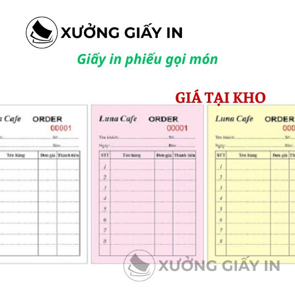 Giấy in phiếu gọi món K80, K57 nhiệt - Giấy in menu, order món ăn chuyên dụng
