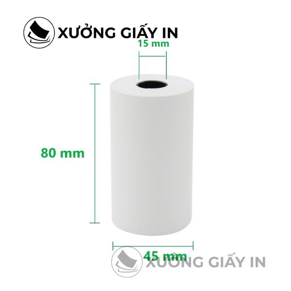 Giấy in bill K80X45 cuộn 14m –  In hóa đơn 100 cuộn/thùng