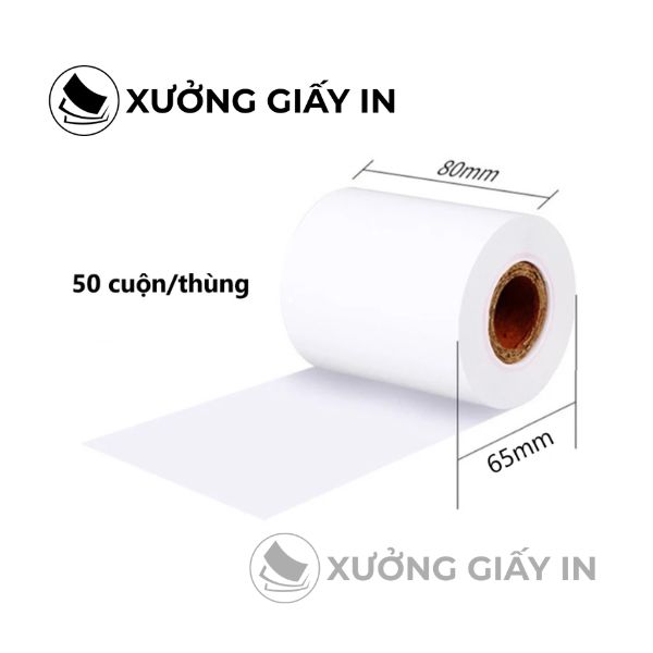 Giấy in bill K80x65 – Thùng 50 cuộn 33m, giấy in nhiệt POS