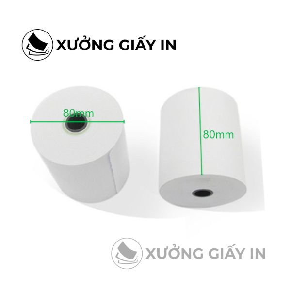 Giấy in bill K80x80 cuộn 50m – Thùng 50 cuộn, giấy in nhiệt POS