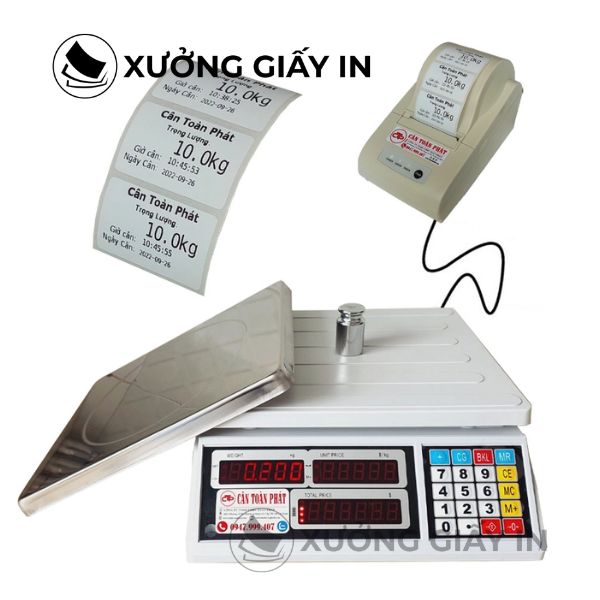 Decal nhiệt 58x40mm in tem cân điện tử - Tem nhãn siêu thị, trái cây, thực phẩm sạch