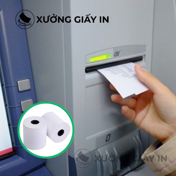 Giấy in bill ATM ngân hàng K80x80mm nhiệt, cuộn lớn chuyên dụng