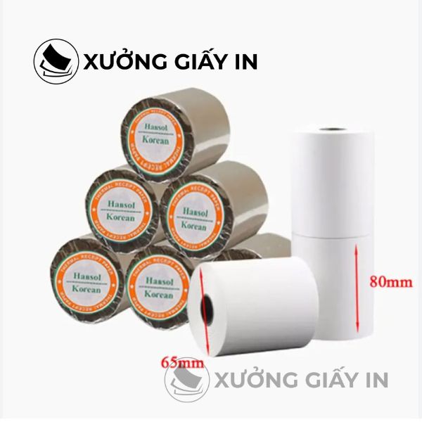 Giấy In Bill Hansol Chính Hãng - Giấy In Nhiệt K80, K57, K80x45, K80P65 Giá Tốt