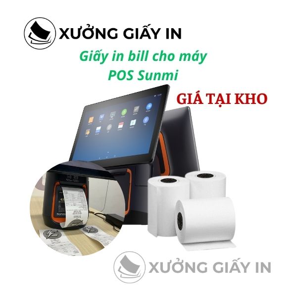 Giấy in nhiệt K80 dùng cho máy POS Sunmi để bàn (T1, T2, T2 mini, Ocha)