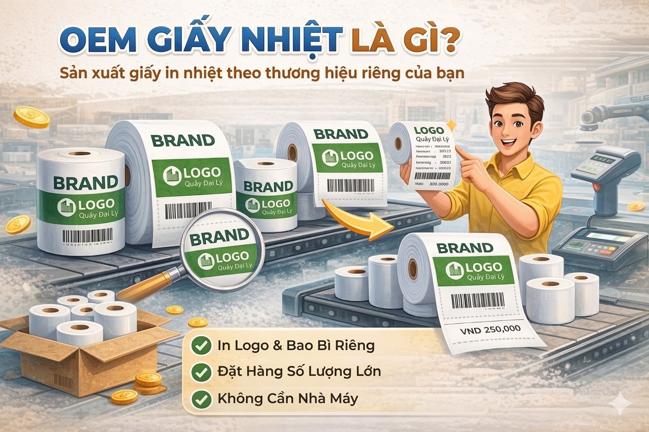 OEM giấy nhiệt – sản xuất giấy in nhiệt theo thương hiệu riêng cho đại lý OEM giấy nhiệt – sản xuất giấy in nhiệt theo thương hiệu riêng cho đại lý